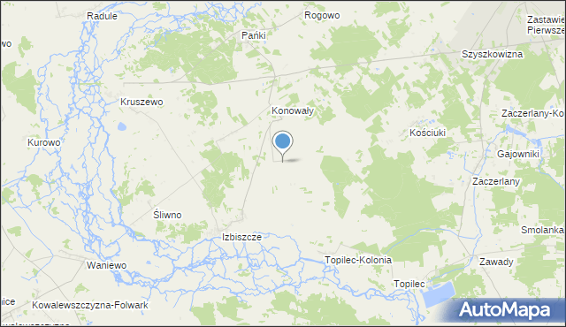 mapa Kolonia Izbiszcze, Kolonia Izbiszcze na mapie Targeo